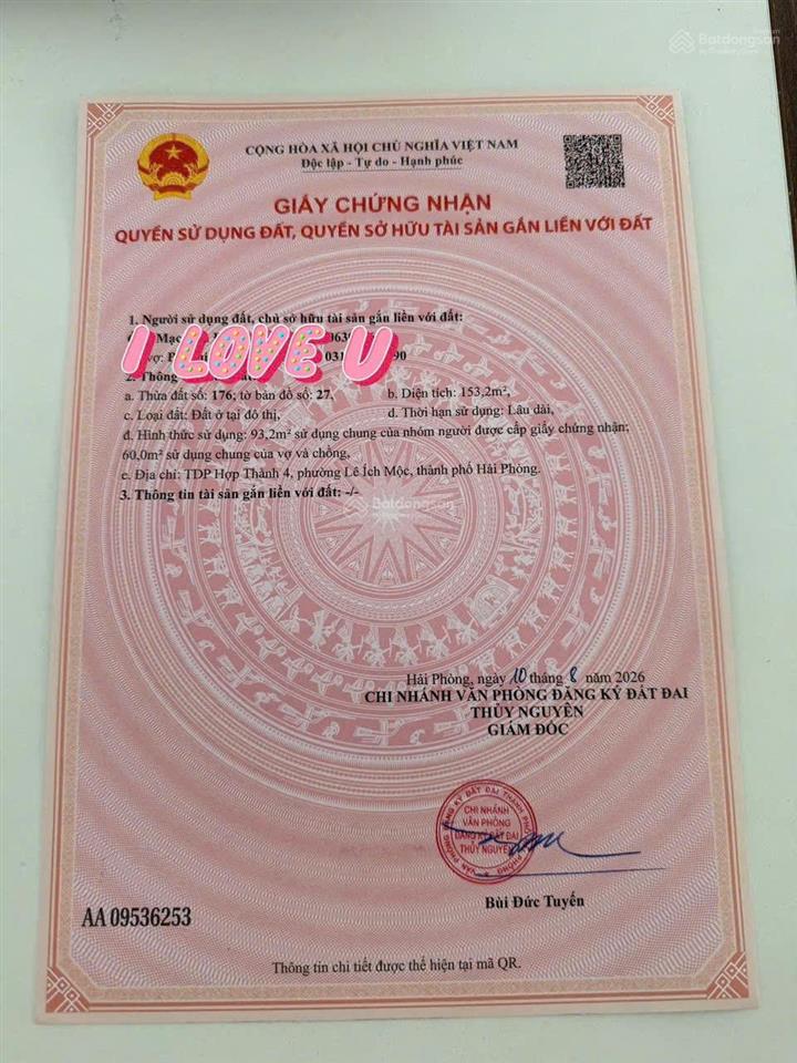 Bán đất f0 phường lê ích mộc thủy nguyên hải phòng
