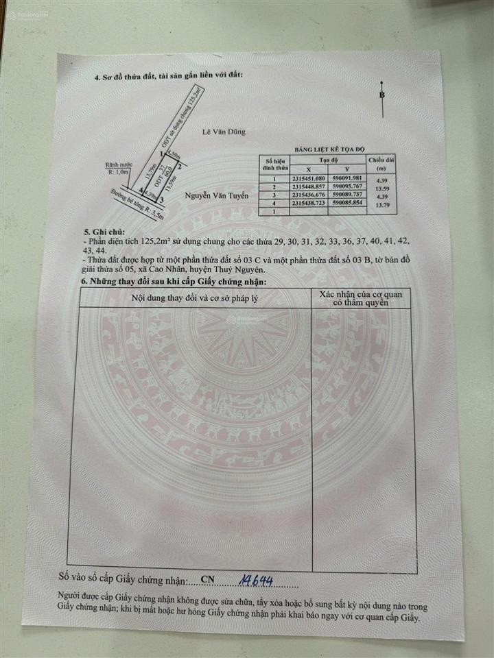 Bán đất mặt đường thông tại xã cao nhân  thủy nguyên  đường thông rộng 7m