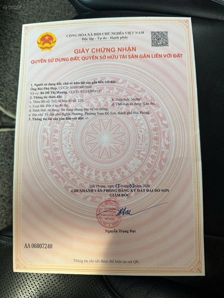 Hiếm có 1 lô cắt lỗ cực sâu với mức giá chưa từng có  850tr lô đất ô tô đỗ cửa tại p. nam đồ sơn
