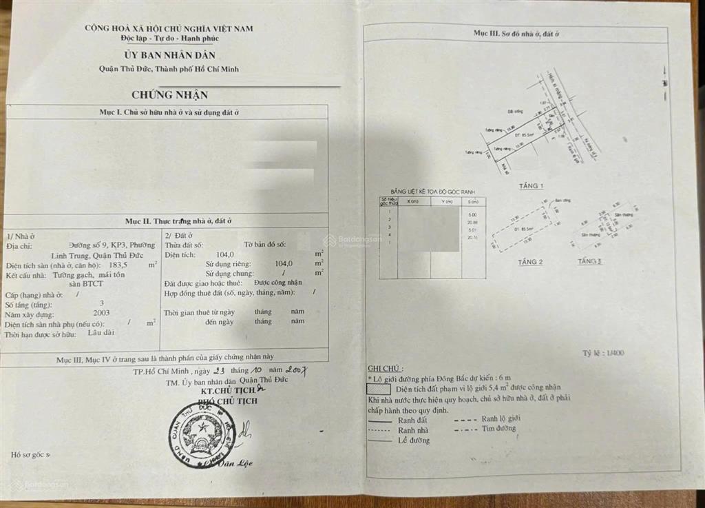 Btct 4 tầng ngang 5m căn này cực ngon nhé mn đường số 9, thủ đức, giá ưu đãi 9,x tỷ, 104m2, 4 tầng