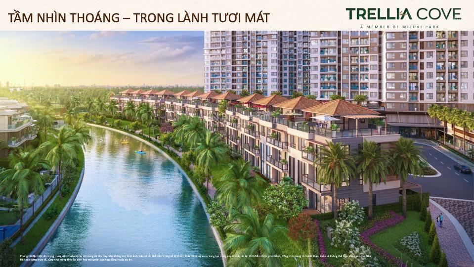 Mizuki park nhà phố kênh đào compound trellia cove với mức giá từ 120 triệu/m2