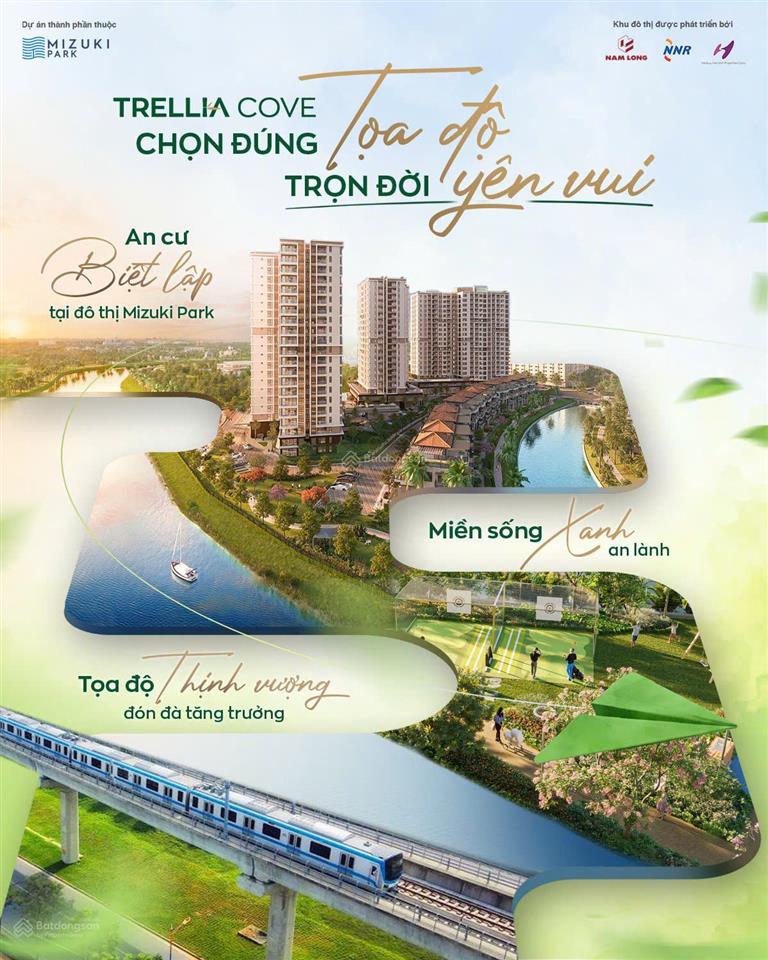 Mizuki park nhà phố kênh đào compound trellia cove với mức giá 155 triệu/m2