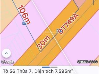 Cần bán gấp đất nhà chưa qua đầu tư mt dt749a xã long hòa dầu tiếng. 30x106, ctc. giá 4,5 tỷ.
