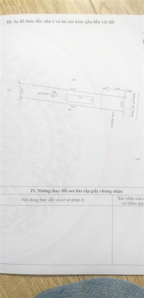 Kẹt tiền bán gấp đất dt744 xã minh hòa dầu tiếng. dt 10x75m, 100mtc. 1.7 tỷ.  0936 419 ***