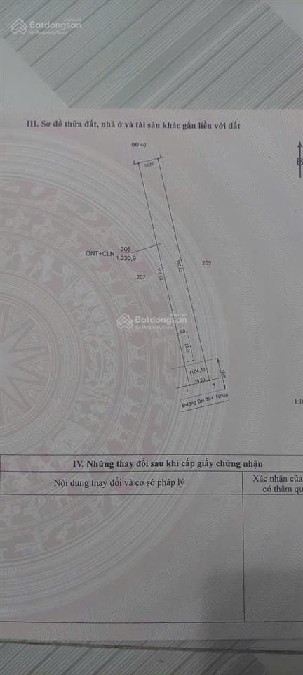 Chính chủ gửi lô mặt tiền dh704 xã định an 10,5x117, 100m2 tc dân đông tiện kinh doanh. giá 1.75tỷ