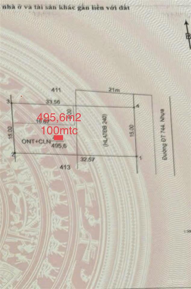 15m mặt tiền dt744 xã minh thạnh tp hcm, có 100m2 thổ cư, giá 1,65 tỷ.  định 0936 419 ***