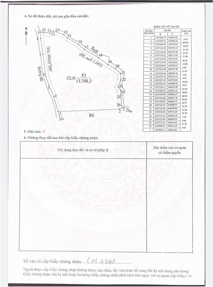 Bán 13.798m2 đất cao su xã định thành dầu tiếng, 140m mt. full hồng. giá 5 tỷ tl.  0936 419 ***