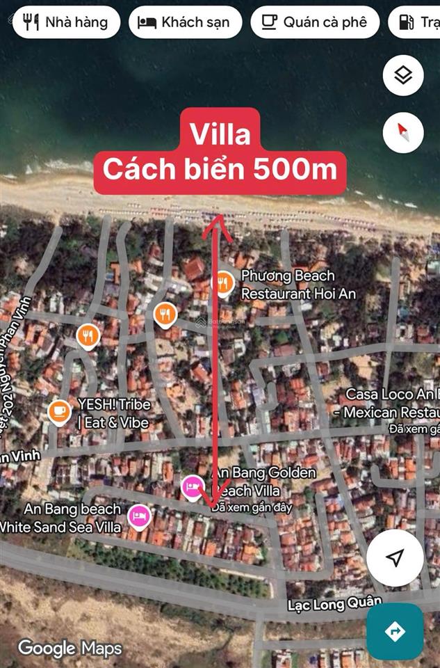 Bán gấp villa 4 phòng biển an bàng, hội an. doanh thu cho thuê tháng 35 triệu. cách biển 500m