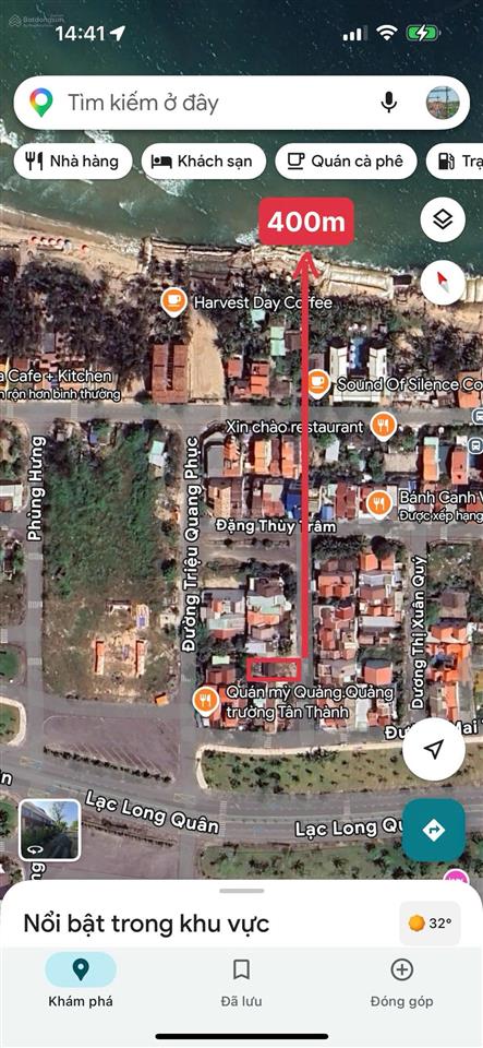 Bán biển tân thành, cẩm an, hội an đường nguyễn mỹ, giá tốt 63,2 triệu/m2  206m2. cách biển 400m