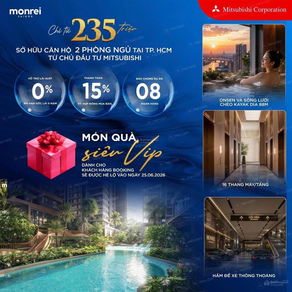 Mở bán ưu đãi đặc biệt 3 phòng ngủ góc monrei saigon  giá từ 4,110 tỷ