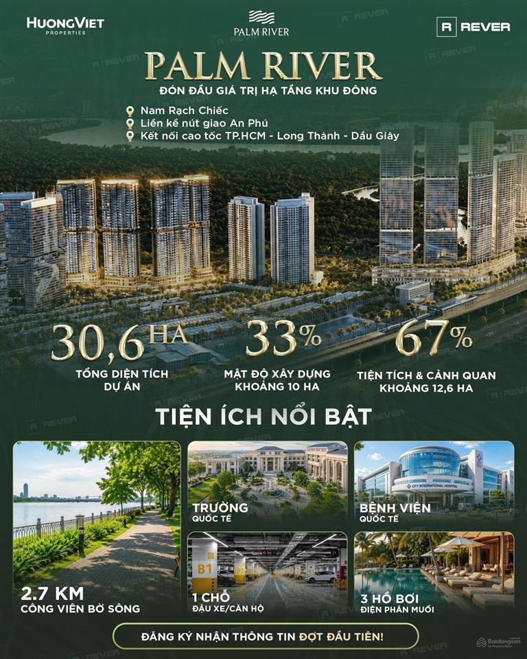Palm river  sắp mở bán căn hộ cao cấp, giá tốt khu đô thị nam rạch chiếc  0938 877 ***