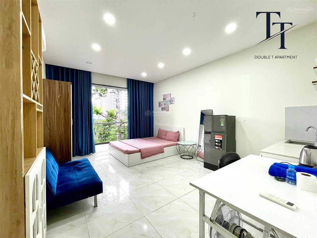 Studio ban công 35m2 có máy giặt riêng view bờ kè hoàng sa  ngay cầu thị nghè  thảo cầm viên sg