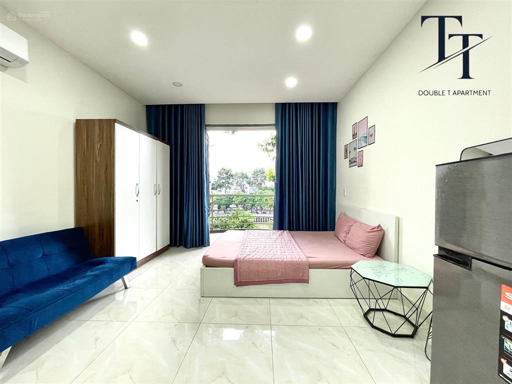 Studio ban công 35m2 có máy giặt riêng view bờ kè hoàng sa  ngay cầu thị nghè  thảo cầm viên sg
