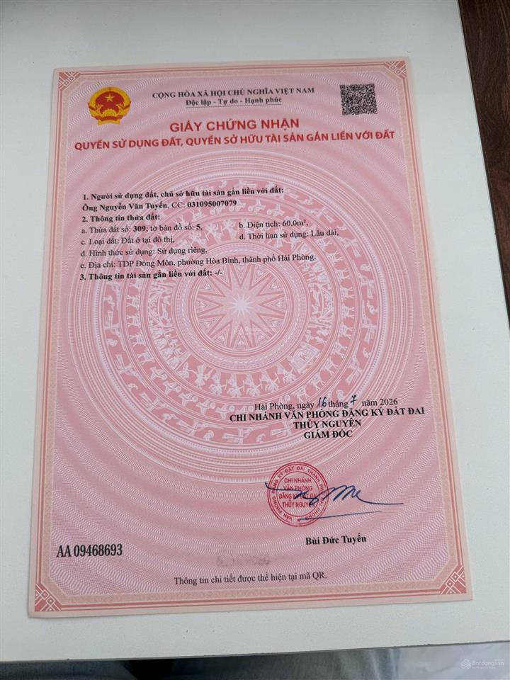Bán đất nền f0 phường hòa bình, thủy nguyên, hải phòng giá từ 765 triệu, sổ đỏ riêng
