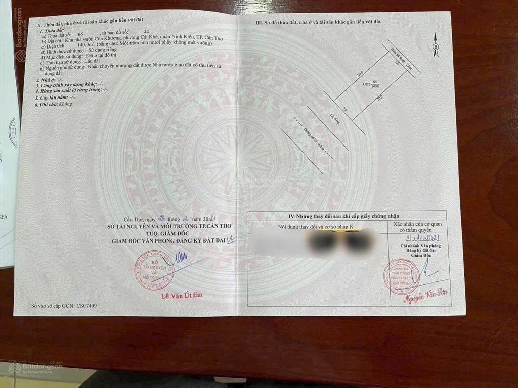 Bán nền tặng nhà kho còn mới diện tích 7x20m sổ hồng lộ 21m, khu biệt thự cồn khương