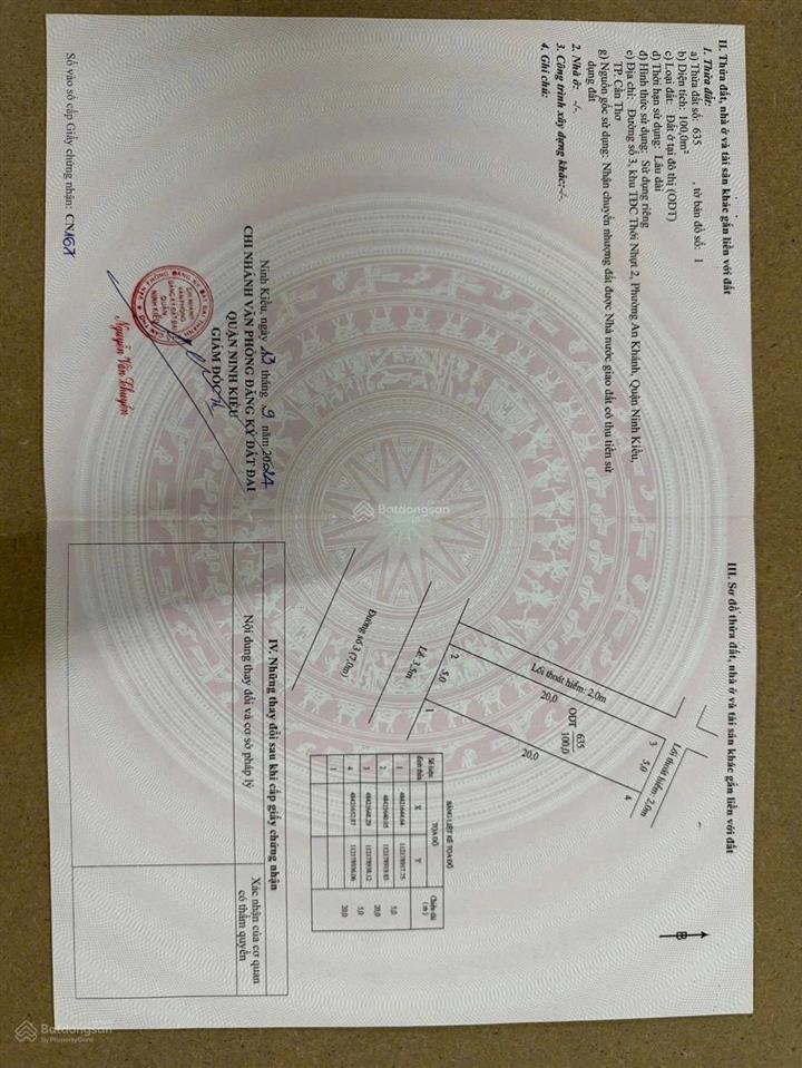 Bán dãy trọ có mương hở bên hông và sau nhà đường số 3 kdc thới nhựt 2 , diện tích 5m x 20m