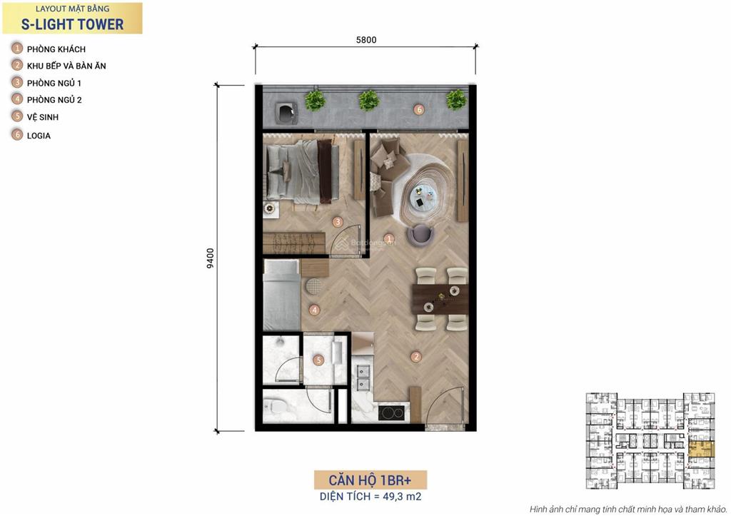 Bán căn hộ 1pn+ view sông hàn slight tower đà nẵng | 49,3m² | chỉ 3,13 tỷ