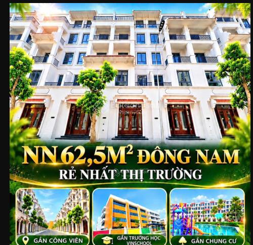 Bán nhanh liền kề nhật nguyệt giá 15 tỷ diện tích 62,5 m2  gần trường vinschool.  0932 541 ***