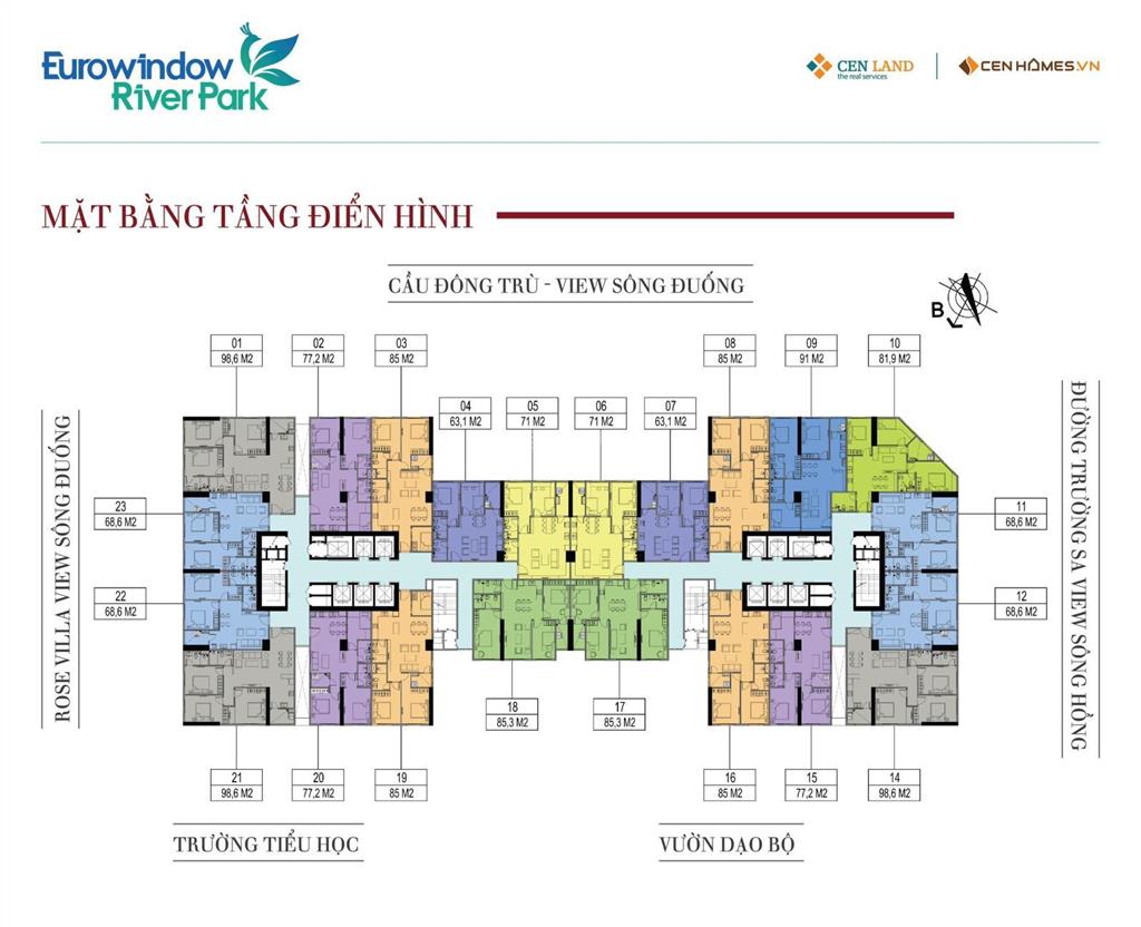 Bán gấp căn hộ 98,6m toà river 3 phòng ngủ ,vị trí căn góc toà nhà ,view sông giá5,9tỷ .