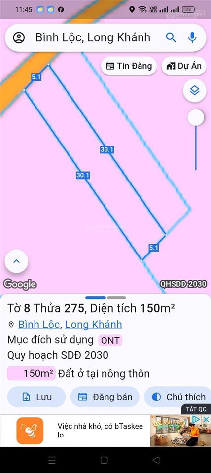Chính chủ cần bán gấp nền nhà ở bình lộc tp long khánh đồng nai