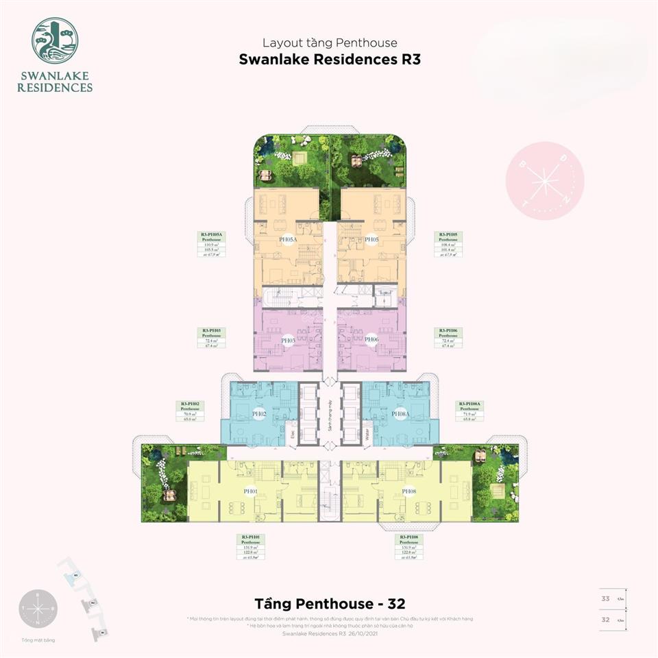 Chính chủ gửi bán cặp penthouse siêu vip  toà swanlake onsen  ecopark, tổng diện tích 341m2