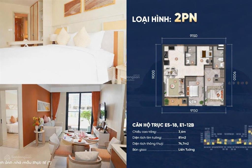 Siêu phẩm căn hộ 2br+ view trực diện biển & sun world giá tốt phân khu e5 blanca city