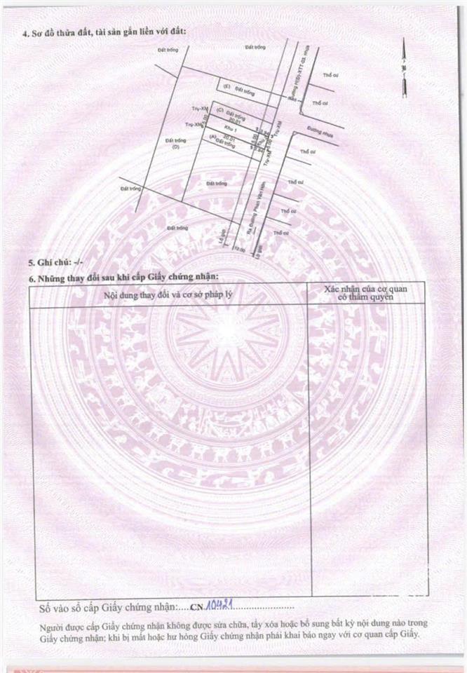 Bán đất shr ,5mx25m ,mặt tiền xuân thới thượng , bà điềm,gần vinhomes hóc môn