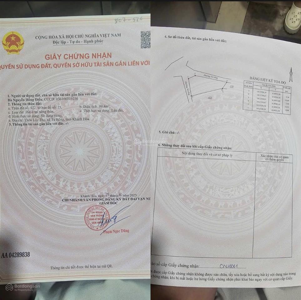 Lô góc 2 mặt tiền xã tu bông giá bán hấp dẫn 16tr/m2