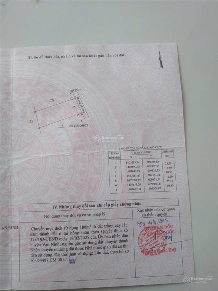 Cần bán nhanh lô đất thôn tân dân 2 vạn thắng