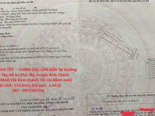 ĐẤT ĐẸP – GIÁ TỐT  – CHÍNH CHỦ CẦN BÁN Tại Đường An Phú Tây, Xã An Phú Tây, Huyện Bình