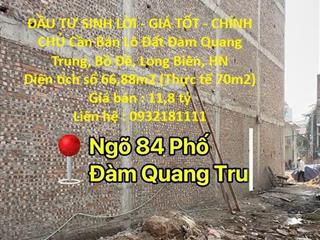 ĐẦU TƯ SINH LỜI - GIÁ TỐT - CHÍNH CHỦ Cần Bán Lô Đất Đàm Quang Trung, Bồ Đề, Long Biên, HN