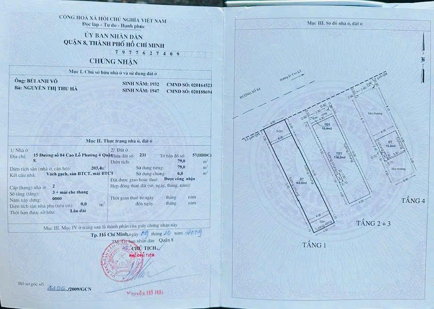 CHÍNH CHỦ CẦN BÁN NHÀ MẶT TIỀN Tại Phường 4, Quận 8, TP HCM