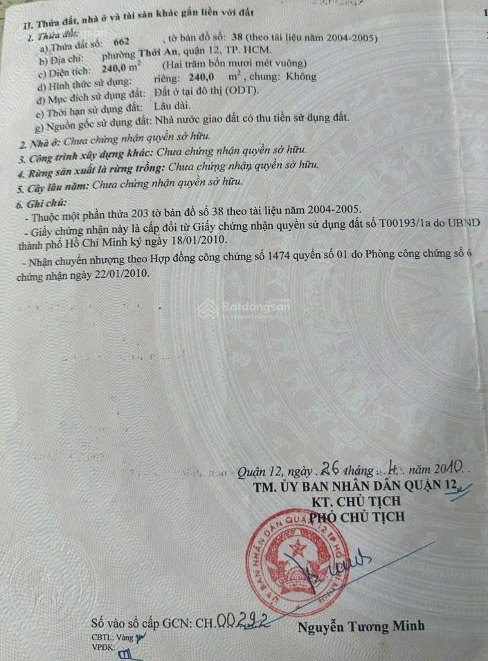 CHÍNH CHỦ CẦN BÁN ĐẤT BIỆT THỰ ĐẸP – GIÁ TỐT –TẠI KDC Phú Nhuận, Phường Thới An, Quận 12,