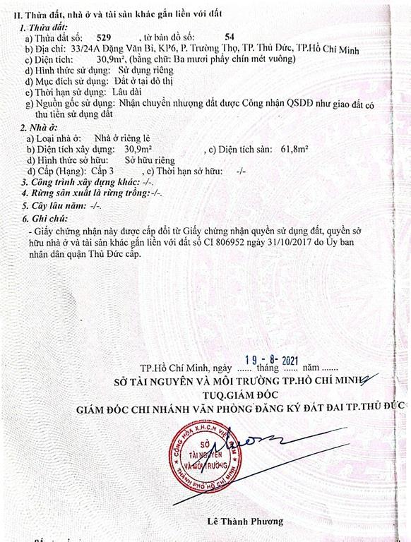 CHÍNH CHỦ Cần Bán Nhà ĐẸP Đặng Văn Bi, Phường Trường Thọ, TP Thủ Đức - Hồ Chí Minh
