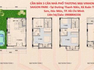 CẦN BÁN 3 CĂN NHÀ PHỐ THƯƠNG MẠI VINHOMES SAIGON PARK –Tại Đ. Thanh Niên, X.Xuân Thới