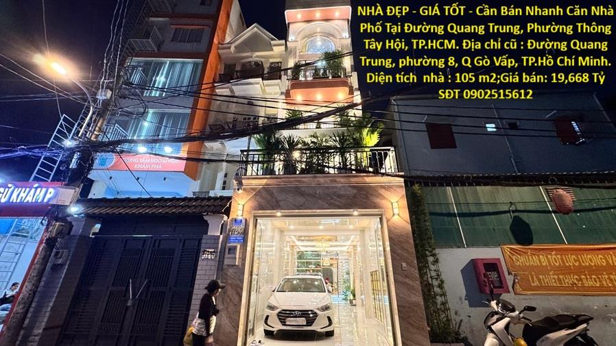NHÀ ĐẸP - GIÁ TỐT - Cần Bán Nhanh Căn Nhà Phố Tại Đường Quang Trung, Phường Thông Tây