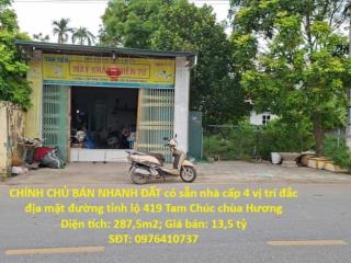 CHÍNH CHỦ BÁN NHANH ĐẤT có sẵn nhà cấp 4 vị trí đắc địa mặt đường tỉnh lộ 419 Tam Chúc