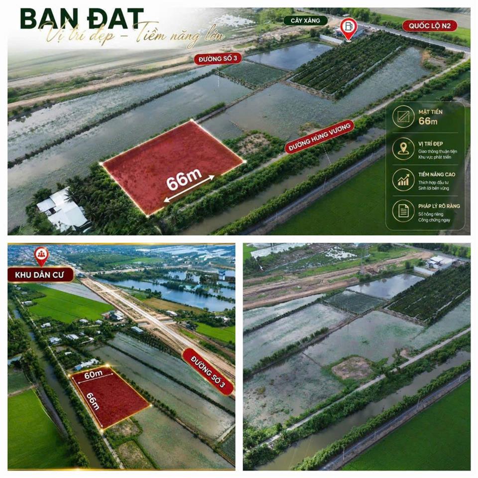 ĐẤT ĐẸP – ĐẦU TƯ SINH LỜI – CẦN BÁN 3 LÔ ĐẤT GIÁ TỐT – Ấp Hiệp Thành, Xã Tân Thạnh, Tây
