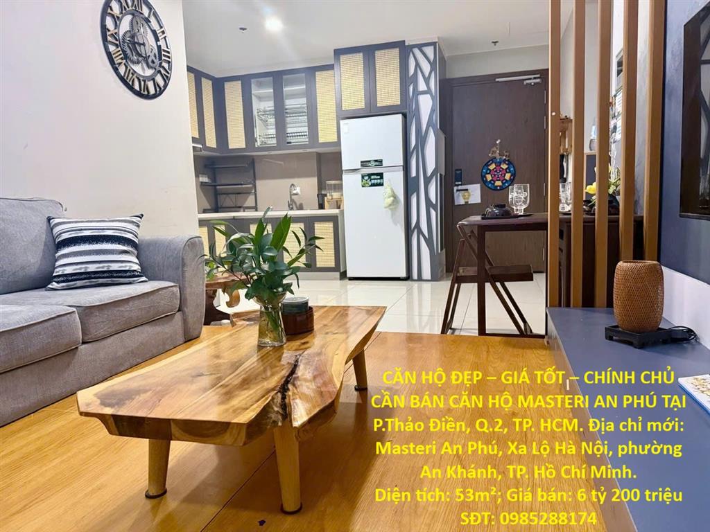 CĂN HỘ ĐẸP – GIÁ TỐT – CHÍNH CHỦ CẦN BÁN CĂN HỘ MASTERI AN PHÚ TẠI P.Thảo Điền, Q.2, TP.