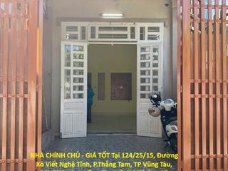 NHÀ CHÍNH CHỦ - GIÁ TỐT Tại 124/25/15, Đường Xô Viết Nghệ Tĩnh, P.Thắng Tam, TP Vũng Tàu,