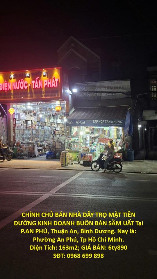 CHÍNH CHỦ BÁN NHÀ DÃY TRỌ MẶT TIỀN ĐƯỜNG KINH DOANH BUÔN BÁN SẦM UẤT Tại P.AN PHÚ, Thuận