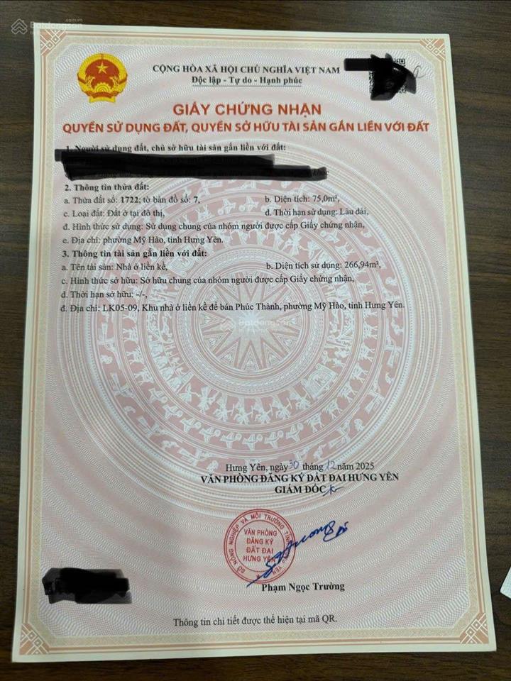 Lk5  xx phúc thành 3 giá 6.3 tỷ. diện tích 75m2, không lỗi lầm gì.  tư vấn 0922 894 ***