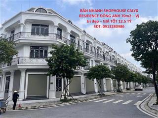 BÁN NHANH SHOPHOUSE CALYX RESIDENCE ĐÔNG ANH 70m2 – Vị trí đẹp – GIÁ TỐT 12.5 TỶ