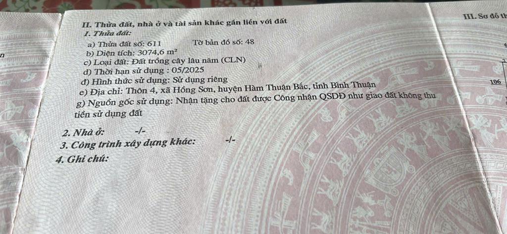 HOT HOT – CHÍNH CHỦ CẦN BÁN 2 LÔ ĐẤT LIỀN KỀ TẠI X. Hồng Sơn, H. Hàm Thuận Bắc, T. Bình