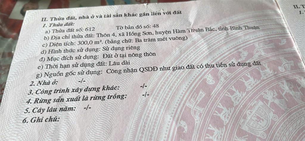 HOT HOT – CHÍNH CHỦ CẦN BÁN 2 LÔ ĐẤT LIỀN KỀ TẠI X. Hồng Sơn, H. Hàm Thuận Bắc, T. Bình