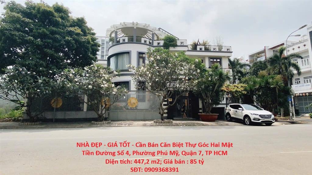 NHÀ ĐẸP - GIÁ TỐT - Cần Bán Căn Biệt Thự Góc Hai Mặt Tiền Đường Số 4, Phường Phú Mỹ,