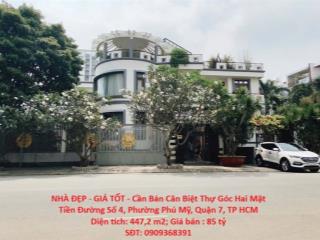 NHÀ ĐẸP - GIÁ TỐT - Cần Bán Căn Biệt Thự Góc Hai Mặt Tiền Đường Số 4, Phường Phú Mỹ,