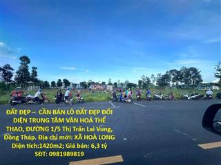 ĐẤT ĐẸP –  CẦN BÁN LÔ ĐẤT ĐẸP ĐỐI DIỆN TRUNG TÂM VĂN HOÁ THỂ THAO, ĐƯỜNG 1/5 Thị Trấn Lai