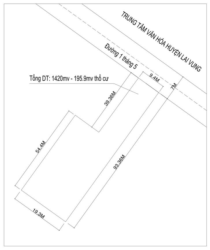ĐẤT ĐẸP –  CẦN BÁN LÔ ĐẤT ĐẸP ĐỐI DIỆN TRUNG TÂM VĂN HOÁ THỂ THAO, ĐƯỜNG 1/5 Thị Trấn Lai