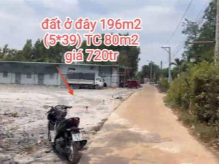Bán gáp nền đất thổ cư 196m2.(5*39) thổ cư 80m.đường xe hơi tới đất. chỉ cần 350tr là mua được.